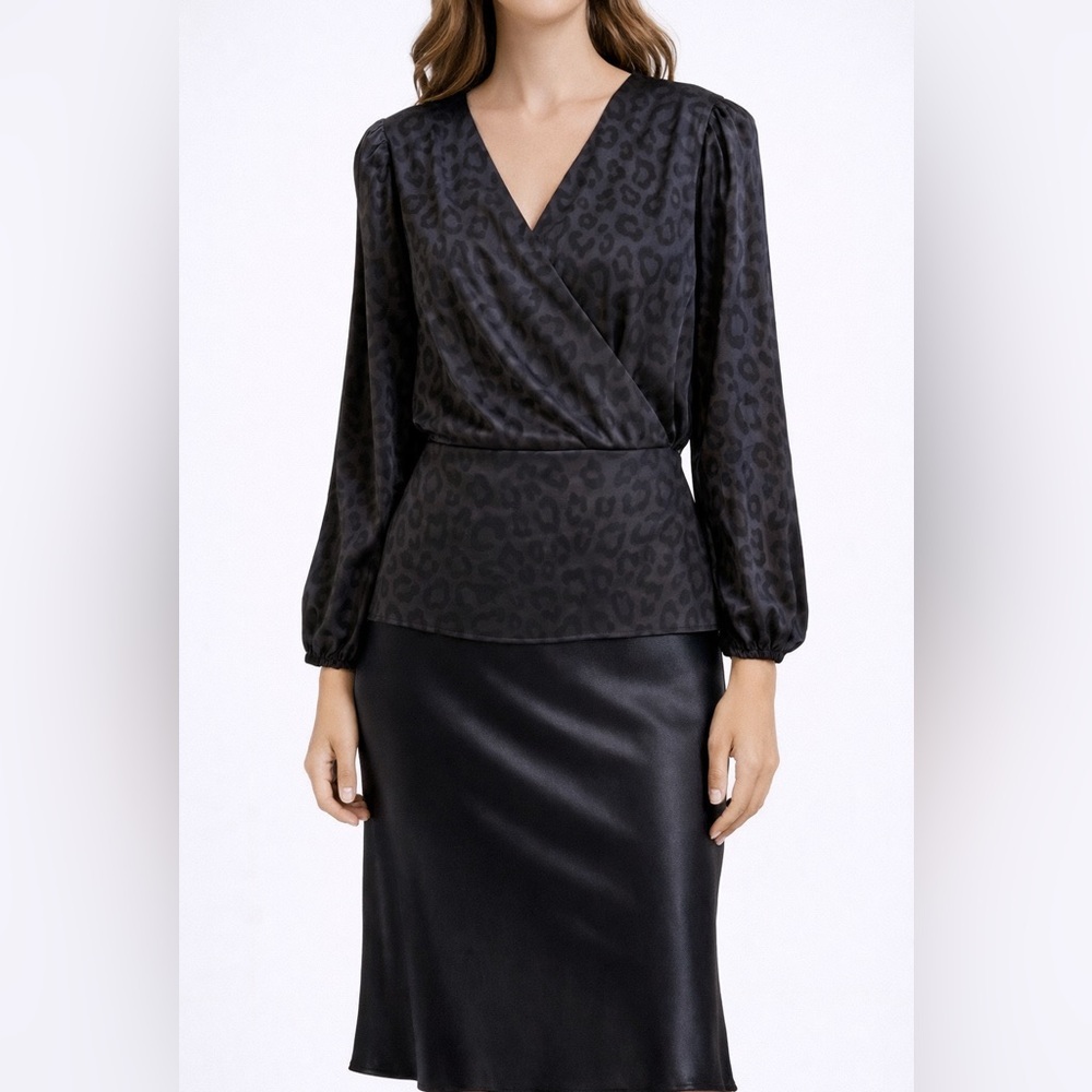 Jon & Anna Black Leopard Satin